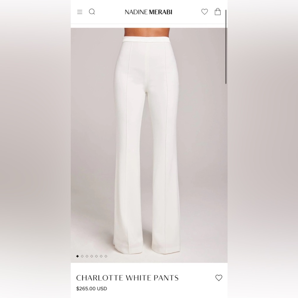 NWT NADINE MERABI CHARLOTTE WHITE PANTS
